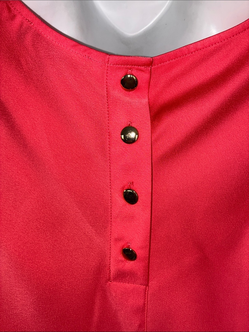 J. Crew Top Women's S, Bright Pink Scoop Neck Sleeveless. Gold back buttons. EUC - Picture 9 of 14